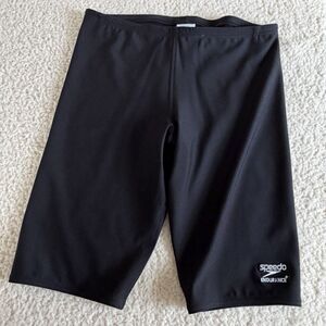 Mens Speedo Endurance Black Spandex Jammers Compression Shorts swimsuit 32
